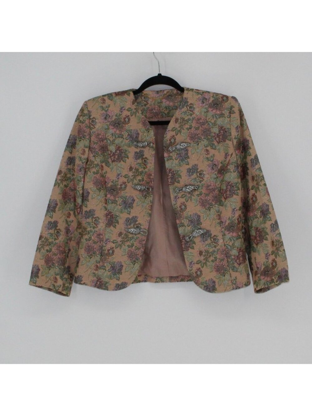 Doncaster Floral Brocade Blazer Jacket With Metallic Accents Woman Size Large